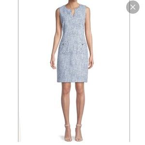 Karl Lagerfeld Blue and White Tweed Dress